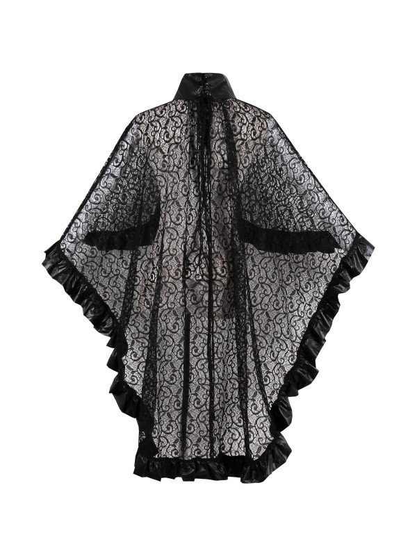 Lace Hollow Ruffled Cape