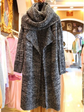 Mid-Length Single Long Loose Cardigan