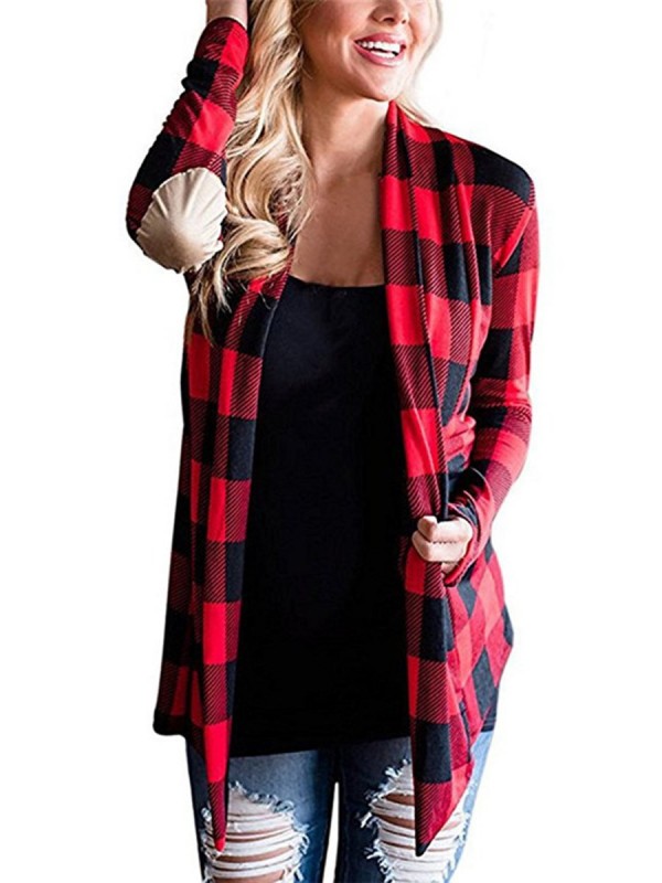 Plaid Patchwork Wrapped Long Sleeve Cardigan