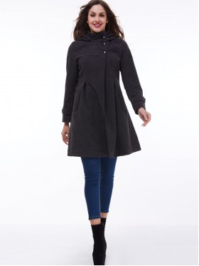 Double-Breasted Loose Pocket Solid Trench Coat