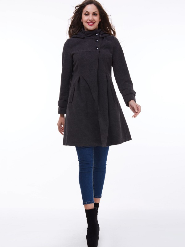 Double-Breasted Loose Pocket Solid Trench Coat