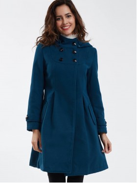 Double-Breasted Loose Pocket Solid Trench Coat