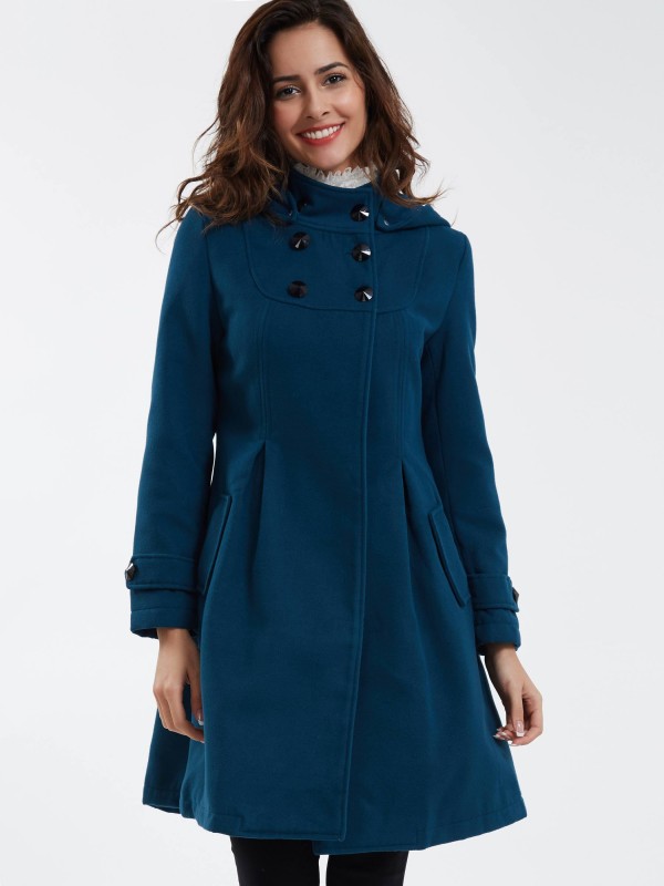 Double-Breasted Loose Pocket Solid Trench Coat