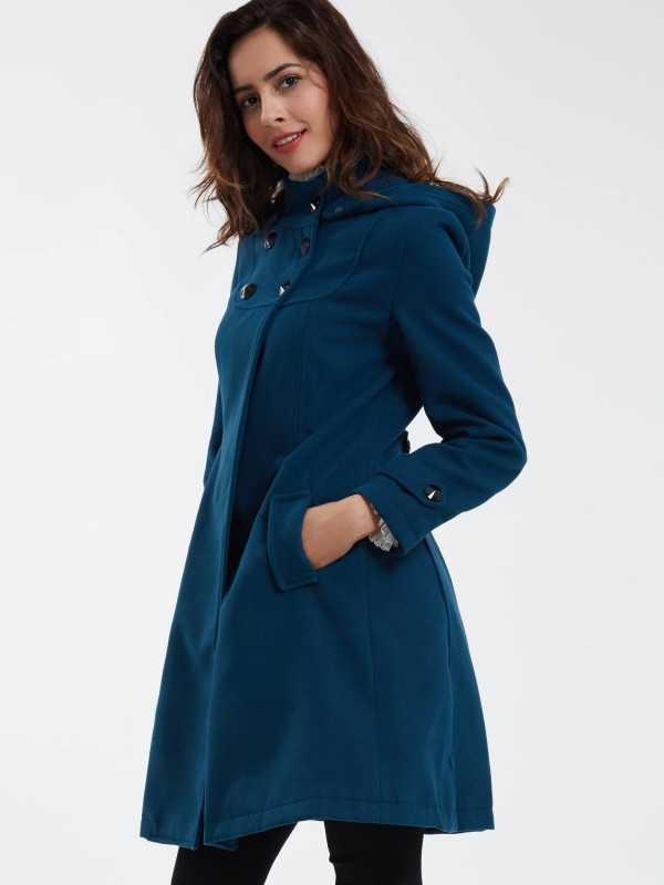 Double-Breasted Loose Pocket Solid Trench Coat