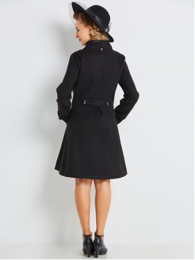 Double-Breasted Loose Pocket Solid Trench Coat