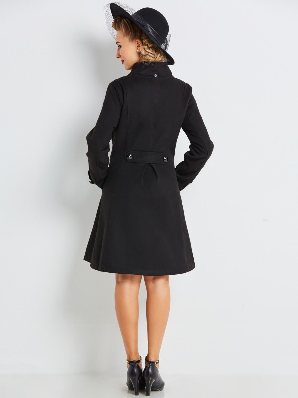 Double-Breasted Loose Pocket Solid Trench Coat