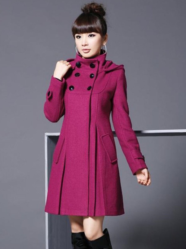 Double-Breasted Loose Pocket Solid Trench Coat