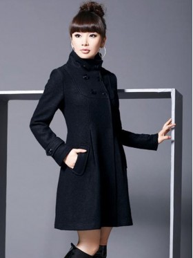 Double-Breasted Loose Pocket Solid Trench Coat