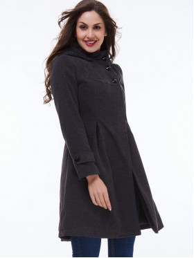 Double-Breasted Loose Pocket Solid Trench Coat