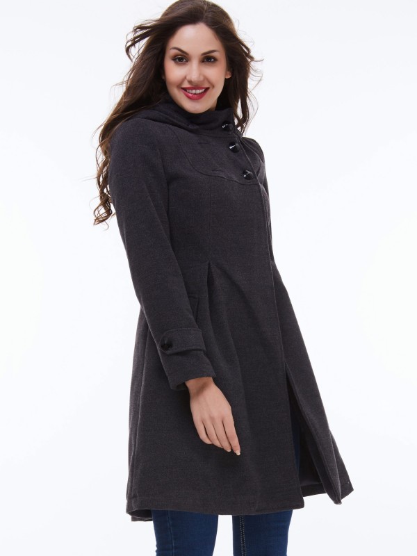 Double-Breasted Loose Pocket Solid Trench Coat