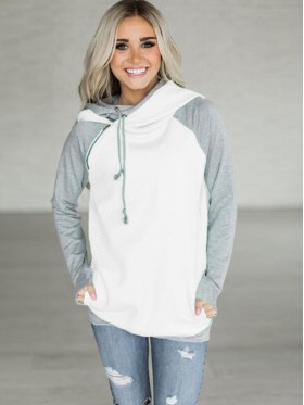 Asymmetric Patchwork Mid-Length Cool Hoodie