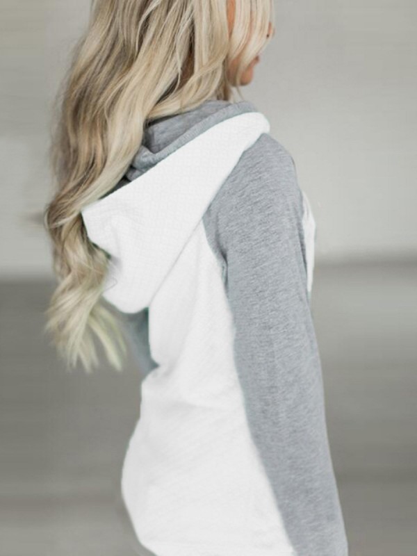 Asymmetric Patchwork Mid-Length Cool Hoodie