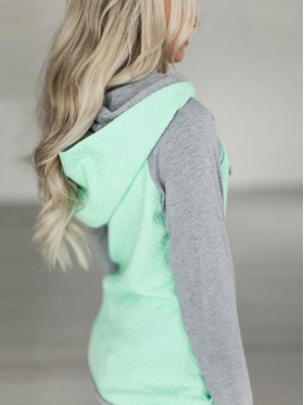 Asymmetric Patchwork Mid-Length Cool Hoodie