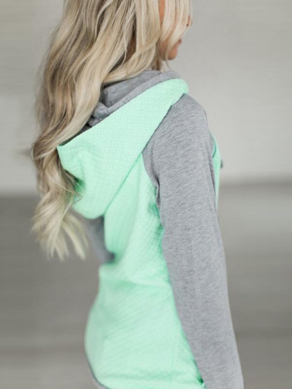 Asymmetric Patchwork Mid-Length Cool Hoodie