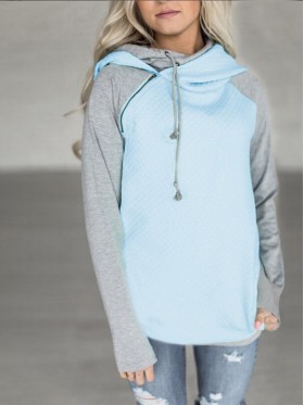 Asymmetric Patchwork Mid-Length Cool Hoodie