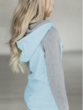 Asymmetric Patchwork Mid-Length Cool Hoodie