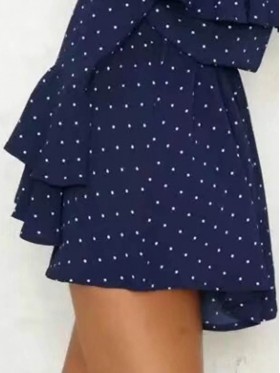 Polka Dots Flounce Strapless Women's Rompers