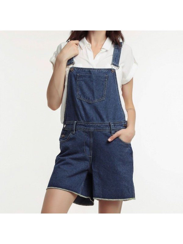 Pocket Denim Shorts Women's Surspender Rompers