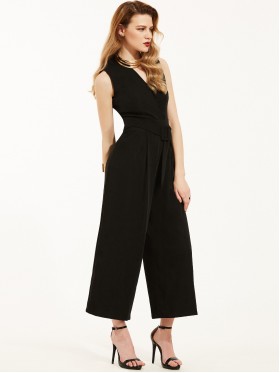 Ankle Length Wide Legs Jumpsuit