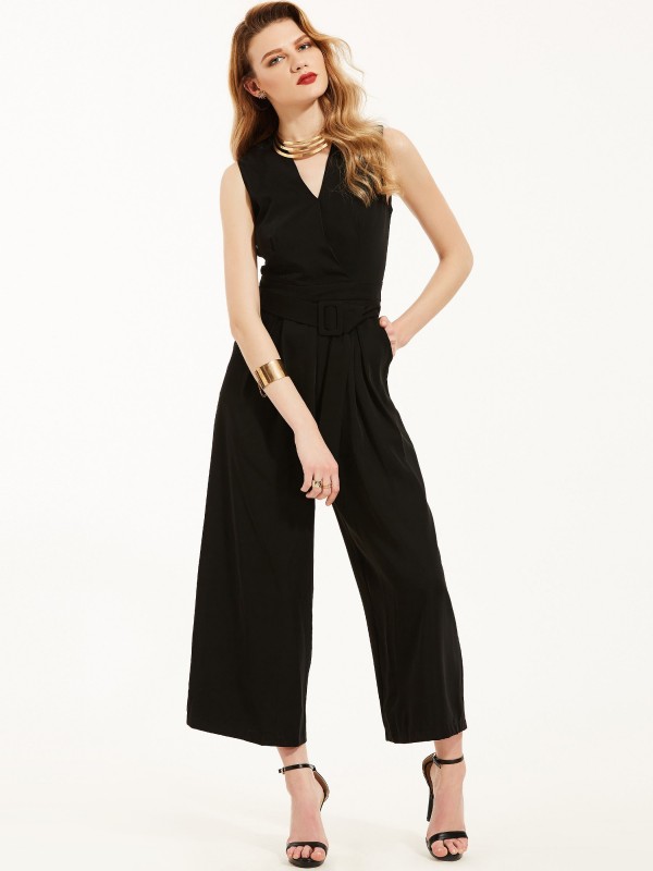 Ankle Length Wide Legs Jumpsuit