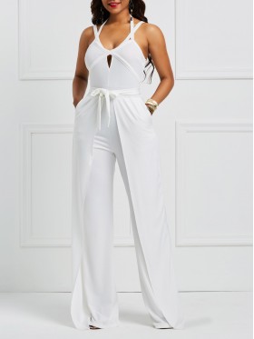 Backless Patchwork Women's Jumpsuit