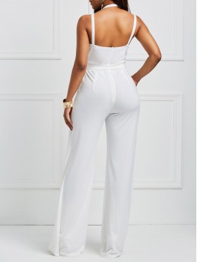 Backless Patchwork Women's Jumpsuit