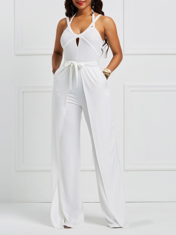 Backless Patchwork Women's Jumpsuit