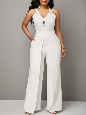 Backless Patchwork Women's Jumpsuit