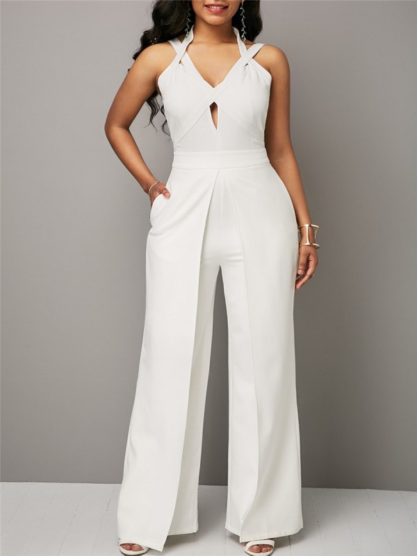 Backless Patchwork Women's Jumpsuit