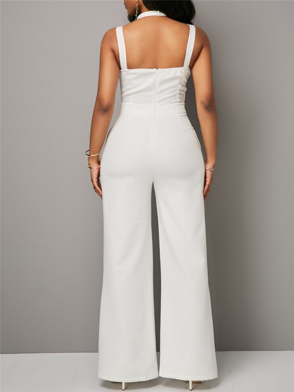 Backless Patchwork Women's Jumpsuit