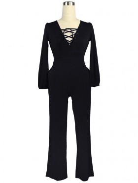 Cool Pure Color High Wasit Slim Jumpsuits