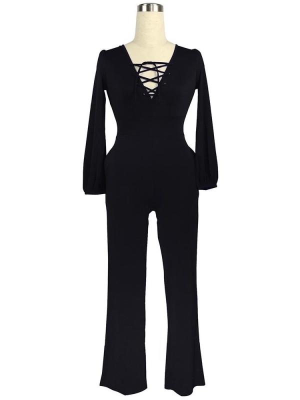 Cool Pure Color High Wasit Slim Jumpsuits