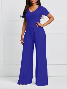 Office Lady Loose Patchwork Women's Jumpsuit