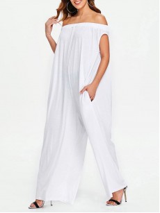 Women's Slash Neck Loose Jumpsuit