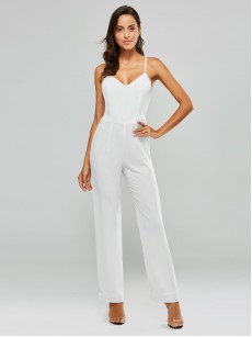 Cross Backless Strap Women's Jumpsuit