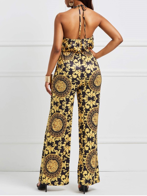 Best Seller Sexy Halter Floral Jumpsuits