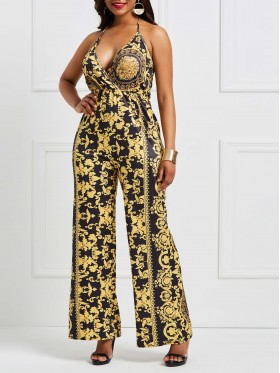 Best Seller Sexy Halter Floral Jumpsuits