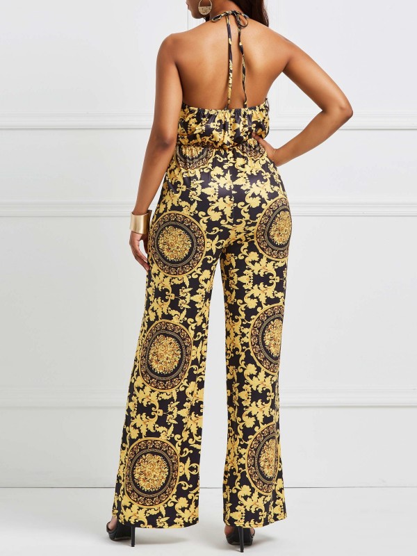 Best Seller Sexy Halter Floral Jumpsuits