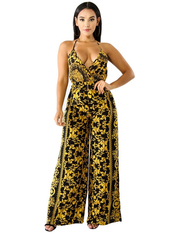 Best Seller Sexy Halter Floral Jumpsuits