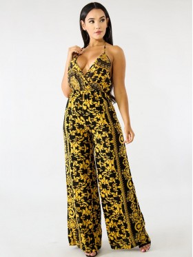 Best Seller Sexy Halter Floral Jumpsuits