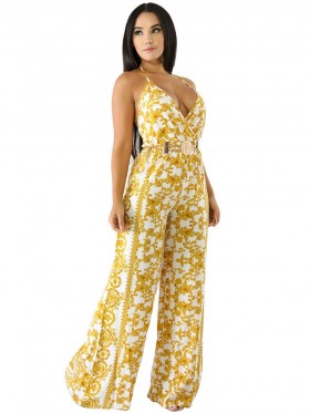 Best Seller Sexy Halter Floral Jumpsuits