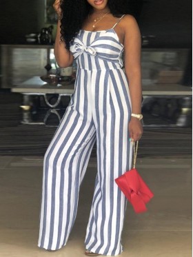 Lace up Wide Leg  Jumpsuits