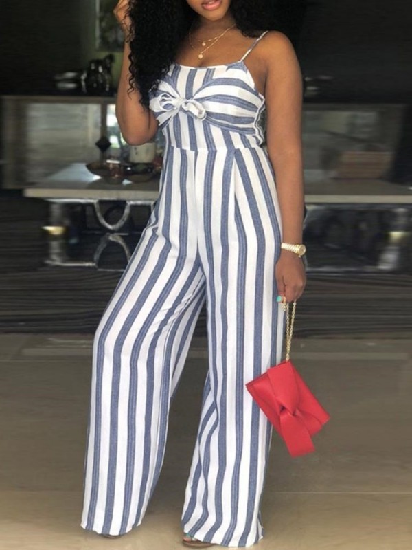 Lace up Wide Leg  Jumpsuits