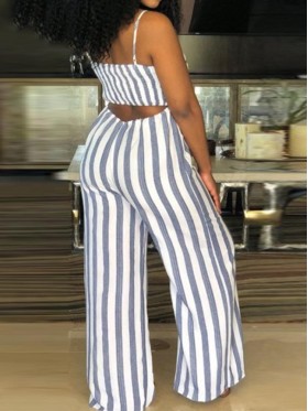 Lace up Wide Leg  Jumpsuits