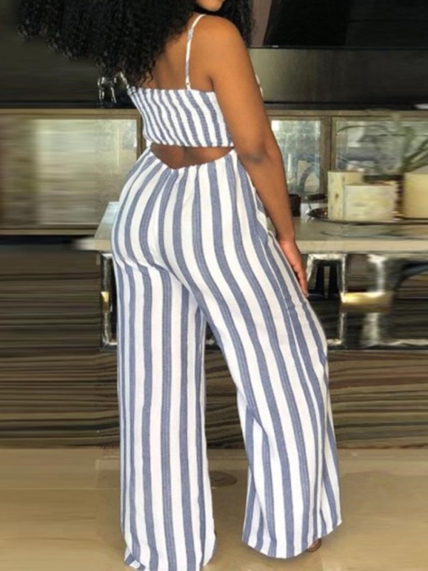 Lace up Wide Leg  Jumpsuits