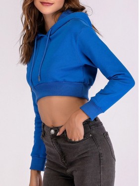 Plain Exposed Belly Hoodie