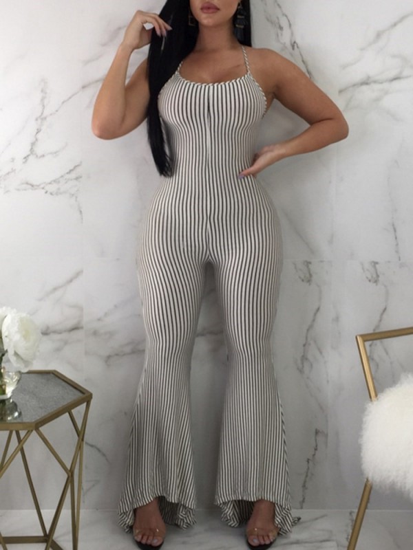 Sexy Hollow Out Back Bandage Jumpsuit