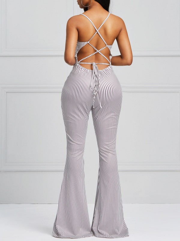 Sexy Hollow Out Back Bandage Jumpsuit