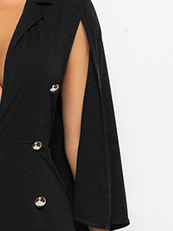 Sleeveless V-Neck Cloak Jumpsuits