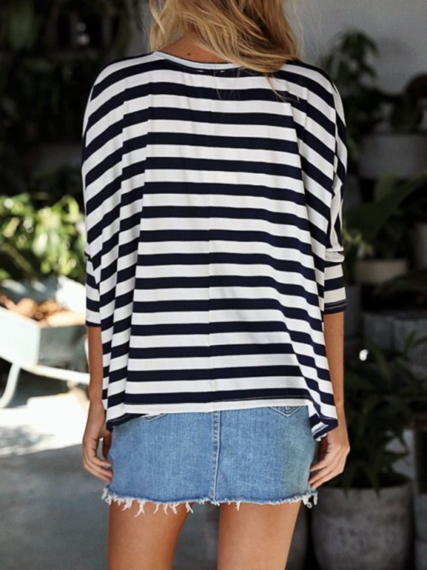 Bat Sleeve Stripe T-shirt